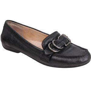 FRYE JANET D RING Leather Loafers in Black Women's Size 6.5M